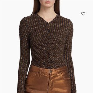 Veronica Beard Neeta Gathered Jersey Top, in Navy, in Excellent Condition